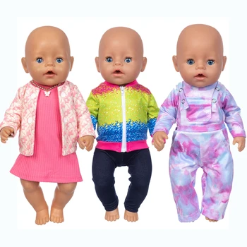 Uuestisündinud Baby Doll Riided Lipsu Värvi Topp Kampsun Jaoks 18inch Nukk Riided Jope Mänguasjad Nukk Varustus