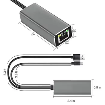 Uus 1m 3 in 1 Micro USB RJ45 Ethernet Adapter Tulekahju TV Stick 480Mbps LAN Kaart, USB-Toide, 100M Ethernet 181470