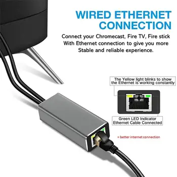 Uus 1m 3 in 1 Micro USB RJ45 Ethernet Adapter Tulekahju TV Stick 480Mbps LAN Kaart, USB-Toide, 100M Ethernet