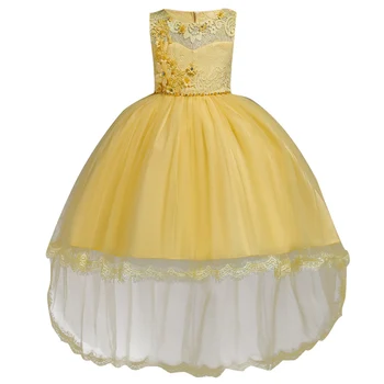 Uus 2021 Suvel Lapsed Kleidid Tüdrukute pulmakleit Elegantne Tikand Pool Sifonki Väikelapse Tüdrukud Dress Laste Riided 12Y