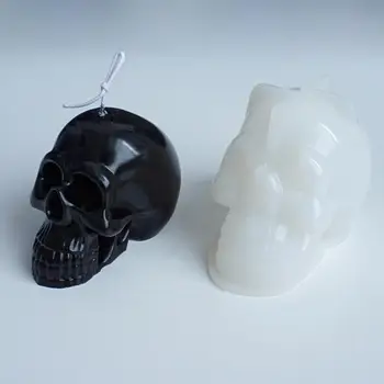 Uus 3D Kolju Pea Küünal Hallituse Kipsi Savi Epoksüvaik Hallituse Küünla valmistamiseks Küpsetamine Vahend Toidu Silikooniga