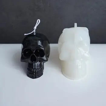 Uus 3D Kolju Pea Küünal Hallituse Kipsi Savi Epoksüvaik Hallituse Küünla valmistamiseks Küpsetamine Vahend Toidu Silikooniga