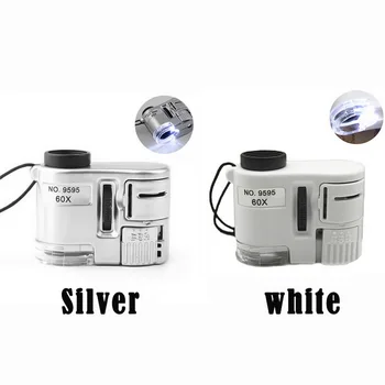 Uus 60x Pihuarvutite Luup Mini Tasku Mikroskoop, Luup UV Valuuta Detektor Kullassepp Luup LED Valgus 92TV 177485