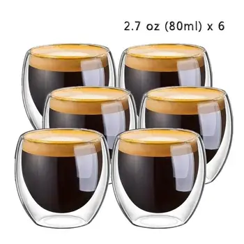 Uus 6tk 150ml 2.7 oz Klaas Topelt Seinaga, Soojusisolatsiooniga Trummel Espresso Tee Tassi Kohvi Kruus tasse cappuccino
