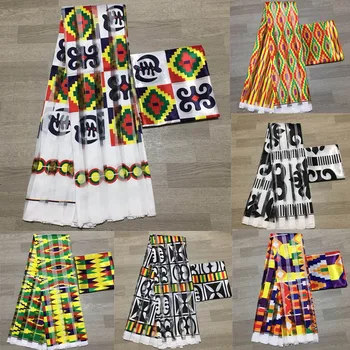 Uus Aafrika silk vaha kangale, digitaaltrükk satiin vaha kangast kleit Aafrika vaha siidist kangast sifonki seatud pool kleit