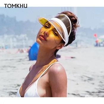 Uus Anti-UV Suvel Naiste Päike Müts, Värv Läbipaistev Tühi Top Plastikust PVC Päikesekaitse Hat Visor Mütsid Jalgratta Päikesevarju Müts Sport