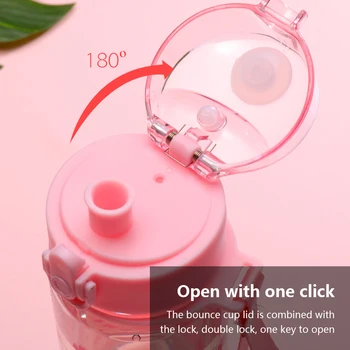 Uus Armas Cherry Blossom Muster Loominguline Armas Läbipaistev Plastik Piima Joomine Cup BPA Vaba Portable Anti langeb Tassi Käsi