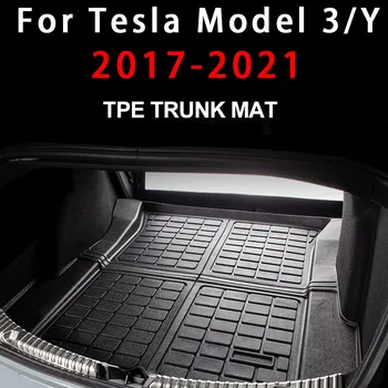Uus Auto TPE Kummist Tagumine Pagasiruumi Matt Kohandatud Pagasiruumi Matt, Korrus Veekindel Maitsetu Kaitsva tampoonid Tesla Model 3 Y 2017 - 2021