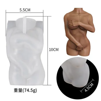 Uus Häbelik Mees, Kellel Käed Lady 3D Küünal Silikoon Hallituse Rase Naine Seep Küünal Hallituse Kodu Kaunistamiseks Tooted