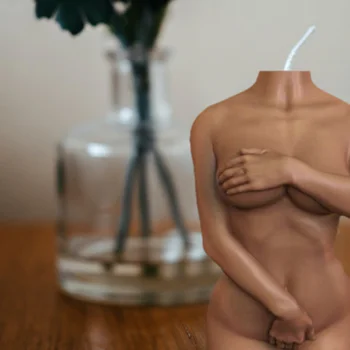 Uus Häbelik Mees, Kellel Käed Lady 3D Küünal Silikoon Hallituse Rase Naine Seep Küünal Hallituse Kodu Kaunistamiseks Tooted