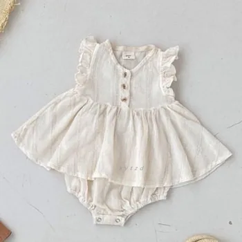 Uus Imiku Summer Baby Girl Laste Ülikond Lapsed Tüdrukud Varrukateta Pits T-Särk + lühikesed Püksid Sobivad Vabaaja Lapsed, Beebi Tüdruk Komplekti