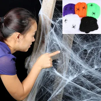 Uus Jube Jube Spider Web Ämblikuvõrk Baar Haunted House Scene Rekvisiidid Korraldatud Decor Halloween Pool Teenetemärgi Puhkus DIY