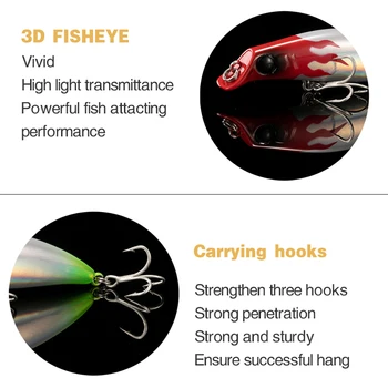 Uus Kalapüügi Peibutis 75mm 8g Hukku Lepamaim harilik Pliiats VIB 3D Silmad Kunstlik Sööt Wobbler Kaua Valu Bass Haug kalastustarbed
