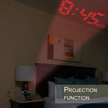 Uus Kodu Multifunktsionaalne Äratuskell LCD Projektsioon LED Display Time Digitaalse Kordus Häälega Rääkima Seina Lakke Projektsioon Kella