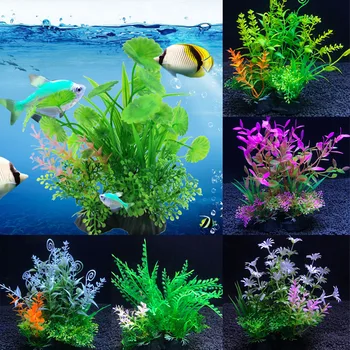 Uus Kunstlik Veealuste Taimede Akvaariumi Kala Tank Teenetemärgi Roheline Lilla Vee Muru Vaatamise Kaunistused Võltsitud Põõsas