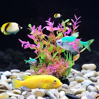 Uus Kunstlik Veealuste Taimede Akvaariumi Kala Tank Teenetemärgi Roheline Lilla Vee Muru Vaatamise Kaunistused Võltsitud Põõsas