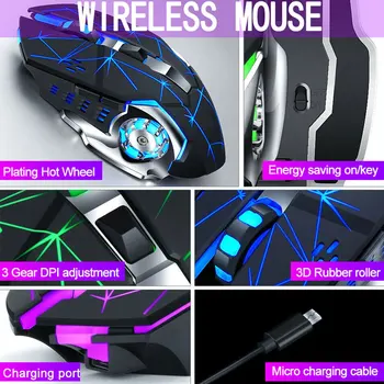 Uus Kuum Wireless Gaming Mouse Laetav Vaikne LED-Taustvalgustusega USB Optiline Arvuti Hiir PC-Arvuti Sülearvuti Mängu Ja Kontor