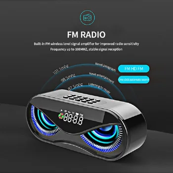 Uus Lahe Öökull Disain Bluetooth Kõlar LED Flash Juhtmeta kõlariga helisüsteem FM-Raadio Äratuskell TF Kaart Väljas Kõlar