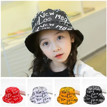 Uus Laste Tähtedega Trükitud Kopp Müts Mood Kevad-Suvi Väljas Panama Tüdruk Hip-Hop Mütsid Päikesekaitsetoodete Lapsed Kalamees Mütsid 153207