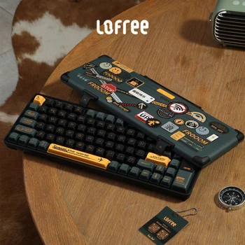 Uus Lofree wanderfree klaviatuuri tumedat roheline 84 võtmed Tee telg, Traadita bluetooth-mehaaniline klaviatuur OE901 Koos ladustamise kasti
