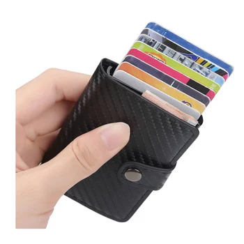 Uus Meeste Smart Rahakott Mood Nahast Krediitkaardi Omanik Unisex Vabaaja Alumiinium Pop-Up Lühike Smart Rahakott, Mini Rahakott
