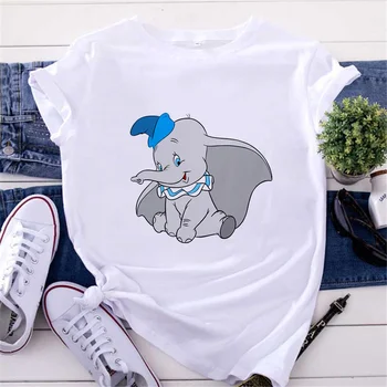 Uus Mood Elevant Dumbo Tshirts Graafiline Top Tee Naine Harajuku Kawaii T-Särk Naiste Naljakas Cartoon T-särk