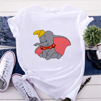 Uus Mood Elevant Dumbo Tshirts Graafiline Top Tee Naine Harajuku Kawaii T-Särk Naiste Naljakas Cartoon T-särk