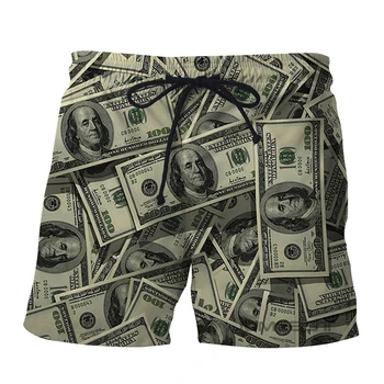Uus Mood Meeste Beach Raha Dollari 3D Print lühikesed Püksid Naljakas Pardal Lühikesed Streetwear Mees Spordirõivad, Lühikesed Püksid, pikad Püksid, Rõivad