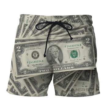 Uus Mood Meeste Beach Raha Dollari 3D Print lühikesed Püksid Naljakas Pardal Lühikesed Streetwear Mees Spordirõivad, Lühikesed Püksid, pikad Püksid, Rõivad