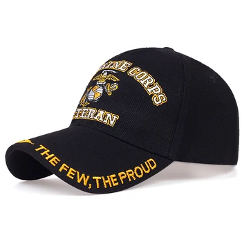 Uus Mood USA merejalaväe Veteran mõned uhked Kübarad Kiri Tikitud Mütsid Uhkelt Mere USMC Must Baseball Caps 81876