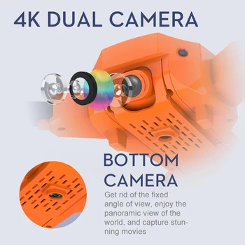 Uus RC Undamine 4K Dual Camera 2.4 G HD Edastamise WiFi 4-Telje Kokkuklapitavad Pro Professional Drones Lapsed Täiskasvanud Väljas Mänguasjad Kaasaskantav