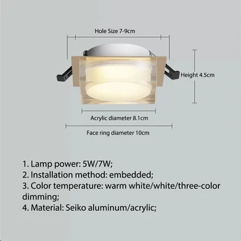 Uus Square Dimm Crystal LED Allvalgustid LED Ülemmäära Spot Light Gold/Chrome süvistatavad lamp köök Valgustus kodu kaunistamiseks 149782