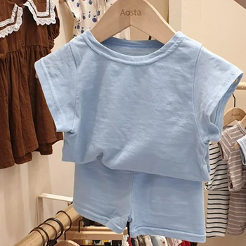 Uus Summer Baby Tüdrukud Poiste Riided Komplekt T-särk+PP lühikesed Püksid korea Stiilis Väikelapse Poiste Riided Sobiks Imiku Tüdrukute Riided 186943