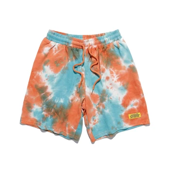Uus Suvine Tie-Värvitud Sport lühikesed Püksid Meestele Ja Naistele Streetwear Tasku Puuvillased lühikesed Püksid Meeste Vabaaja Beach Vintage Shorts