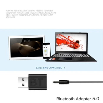 Uus USB Juhtmeta Bluetooth-5.0-Vastuvõtja, Saatja, Adapter, Muusika Kõlarid, 3,5 mm AUX-Car-Stereo-Audio-Adapter-TV Headphone