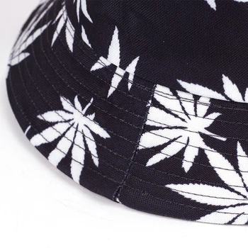 Uus Unisex Maple Leaf Prindi Kalamees Müts Vabaaja Panama Kopp Mütsid Paar Puuvill Hip-Hop Ühise Põllumajanduspoliitika Mood Sun Korter Top Mütsid Kingitused