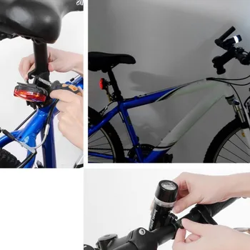 Uus Veekindel Lamp Bike Jalgratta 5 LED Esi-Pea Kerge Taskulambid + Tagumine Ohutuse Flash Tuled + Taskulambid Paigaldada Püsiv Postile