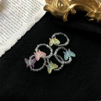 Uus Värviline Kristall sõrmustes Läbipaistev Vaik Akrüül Geomeetriline Ruut, Ring, Rõngad Komplekt Naistele Tüdruk Ehted Reisi Kingitused 112673