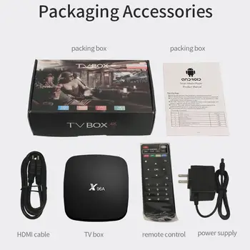 Uus X96A Android 10.0 TV Box 2,4 GHz/5 ghz Dual Band WiFi Set-Top-TV Box 1GB RAM, 8 GB ROM 3D 4K HDR10 H. 265 Android Set-Top-TV Box