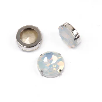 Uus kristallklaasist Valge opaal Ring õmble rhinestones koos küünis Väljamõeldud Kivid kivid DIY Rõivas Ehted Tarvikud