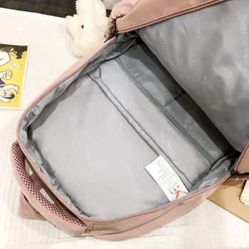 Uus naiste seljakott Kolledži üliõpilane kooli kotti sülearvuti kott Puhta värvi suure mahutavusega veekindel nailon vaba aja veetmise reisi seljakott