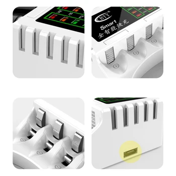 Uusim 4 Slots Elektrilised Aku Laadija Intelligentne Kiire LED Indikaator USB Laadija AA/AAA Ni-MH/Ni-Cd Akut