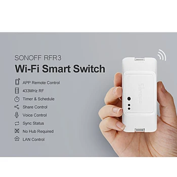 Uusim Sonoff RF R3 RF 433Mhz Smart Wifi Lüliti Wifi Viivitus Lüliti Smart Home Light Töötleja Kaudu eWeLink APP Töötab Alexa 29311
