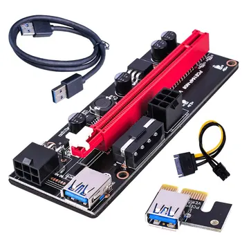 Uusim VER009 USB 3.0 PCI-E Ärkaja VER 009S Express 1X 4x 8x 16x Extender Ärkaja Kaardi Adapter SATA 15pin 6-pin Power Cable