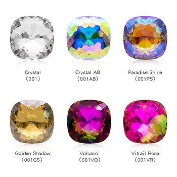 Uute tulijate Square Kive 18mm Pointback Klaas Kristall Kive Läikiv Liimi Küüned Kivid, Crystal 138607