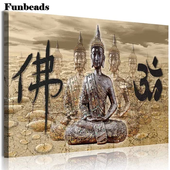 Uute tulijate täis ruut, ring diamond drill maali Buddha Zen Abstraktse 5D diamond mazayka tikandid palvetavad buddha seina FF634