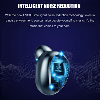 VAORLO Uus F9 Traadita Bluetooth-5.0 Kõrvaklapid TWS HIFI Mini-kõrva Sport Töötab Peakomplekti Toetada iOS/Android Telefonid HD Kõne