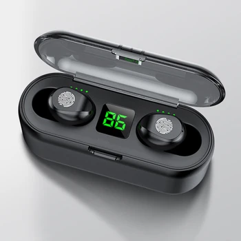 VAORLO Uus F9 Traadita Bluetooth-5.0 Kõrvaklapid TWS HIFI Mini-kõrva Sport Töötab Peakomplekti Toetada iOS/Android Telefonid HD Kõne