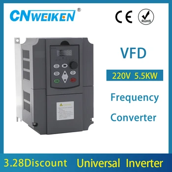 VFD 4KW 220V AC 380V 1,5 kW/2,2 KW/4KW/5,5 KW/7,5 KW Variable Frequency Drive 3-Faasiline Kiiruse Kontroller, Inverter Mootor, VFD Inverter