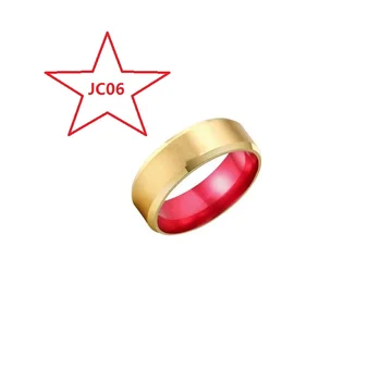 VIP JC 8mm volframkarbiidi Ring Meeste Punane ja kuldne Värv Pulm Bänd Unikaalne Disain Teda rõngad aastapäeva 164949